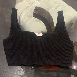 Babaton Black Knit Women's crop Top